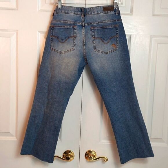 Harley-Davidson Cut-Off Cropped Raw Hem Jeans Sz 4 - Picture 3 of 7